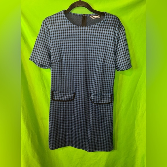 NWT Allegra K Blue Checkered Women's Dress size Medium - Picture 1 of 5